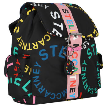 Girls Black Logo Backpack