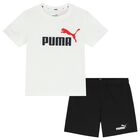 Boys White & Black Logo Shorts Set, 11, hi-res