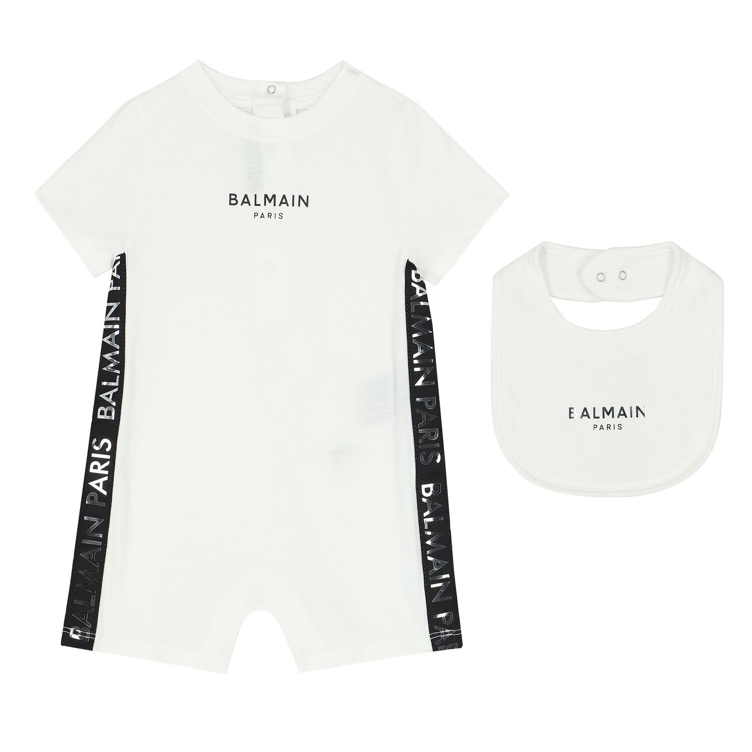White Logo Baby Romper Gift Set, 1, hi-res