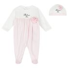 Baby Girls White & Pink Logo Babygrow Gift Set, 1, hi-res