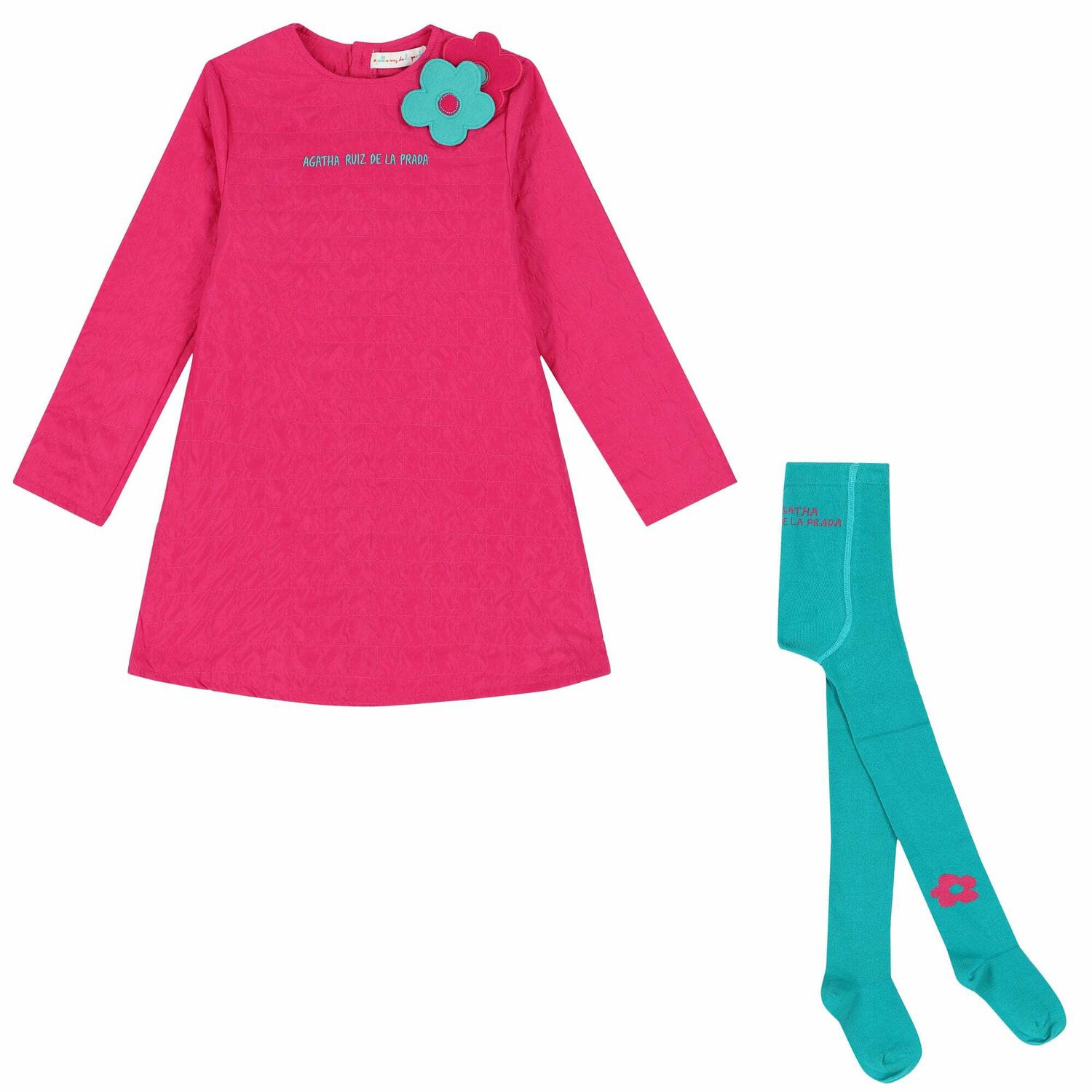 فستان بالشعار باللون الزهرى, 1, hi-res