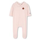 طقم ملابس اطفال مزين بالزهور باللونين البيج و الوردي (قطعتين), 1, hi-res