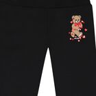 Girls Black Teddy Bear Trousers, 1, hi-res