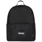 Boys Black Canvas Backpack, 1, hi-res