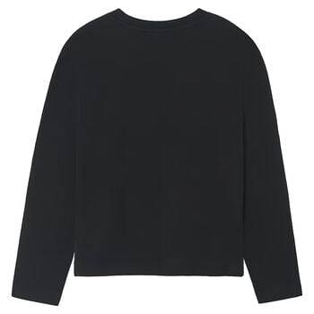 Boys Black Logo Long Sleeve Top