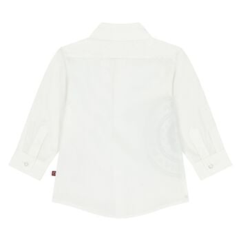 Younger Boys White Logo Shirt