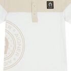 Boys White & Beige Logo Polo Shirt , 1, hi-res