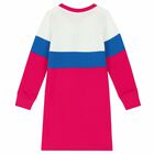 Girls White, Blue & Pink Logo Dress, 1, hi-res