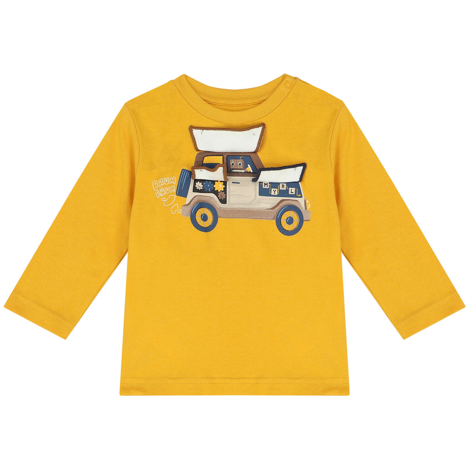 توب بأكمام طويلة باللون الاصفر للأولاد, 1, hi-res