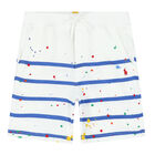 Boys White Logo Shorts, 1, hi-res