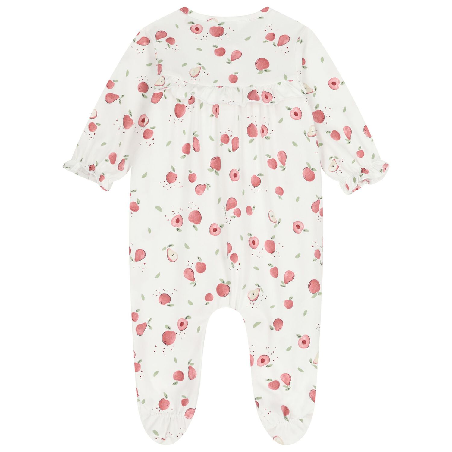 Baby Girls White & Pink Apple Babygrow ( 2-Pack ), 2, hi-res