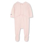 طقم ملابس اطفال مزين بالزهور باللونين البيج و الوردي (قطعتين), 1, hi-res