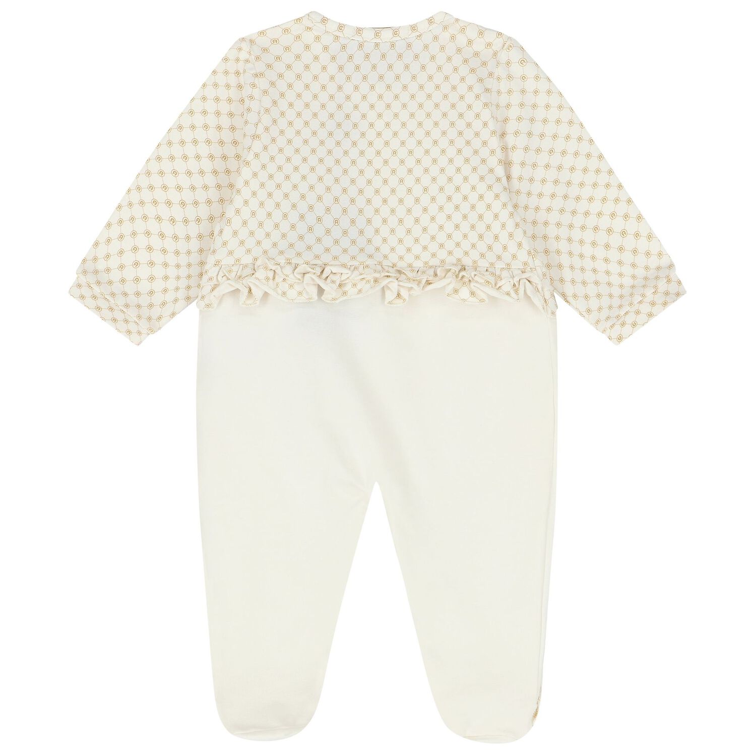 أفرول بنات بالشعار باللون العاجي, 1, hi-res