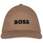 Boys Beige Logo Cap, 2, hi-res