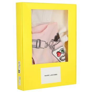 Younger Girls Pink & White Bag Shorts Set