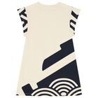 Girls Ivory Logo Dress, 1, hi-res