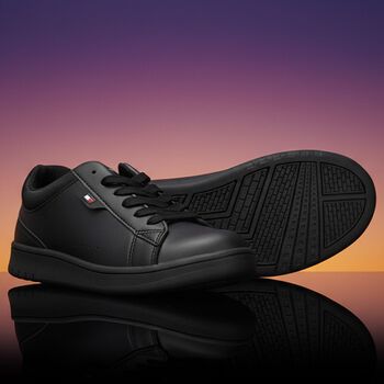 Boys Black Logo Trainers