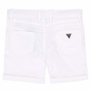 Girls White Denim Short