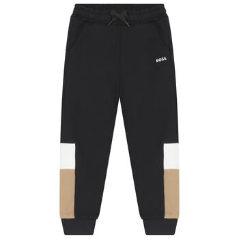 Boys Black Logo Joggers
