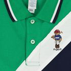 Baby Boys Green, White & Navy Blue Polo Shirt, 1, hi-res